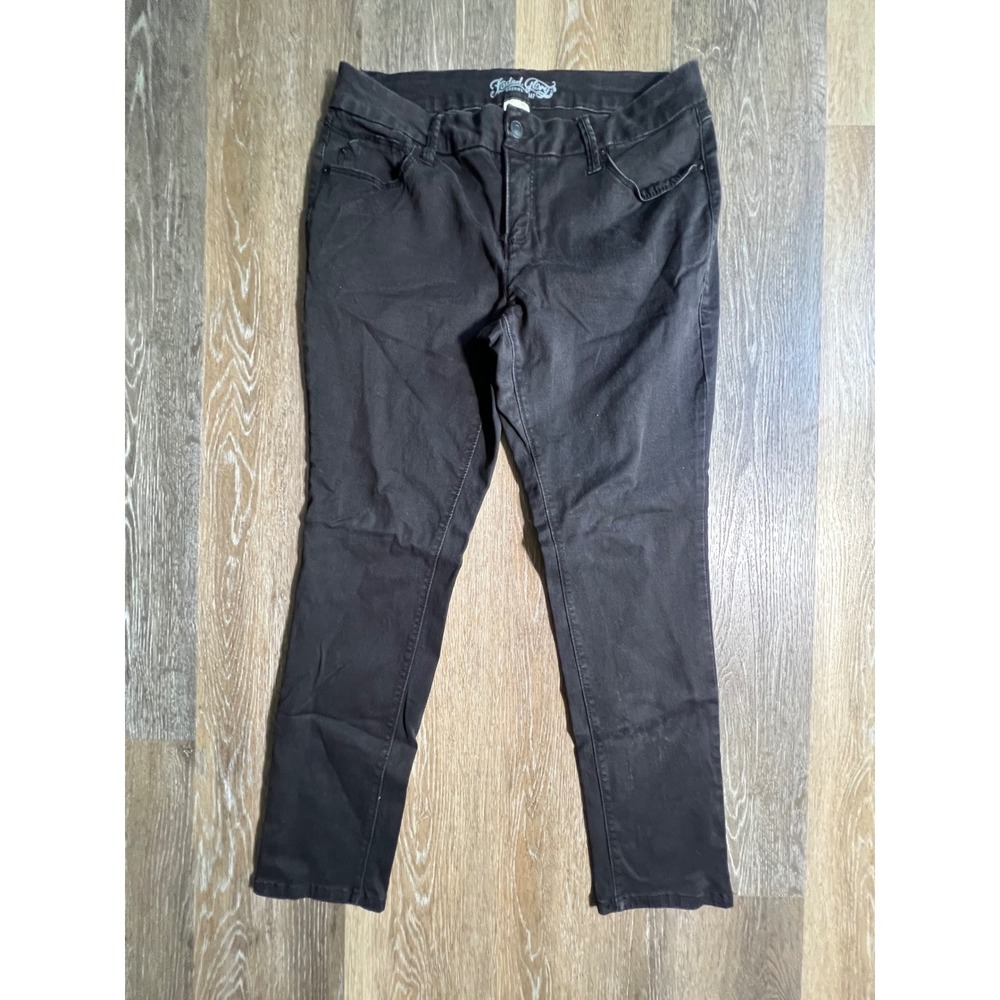 Faded Glory Skinny Jeans Women 14P Black Petite Stretch Denim Pants